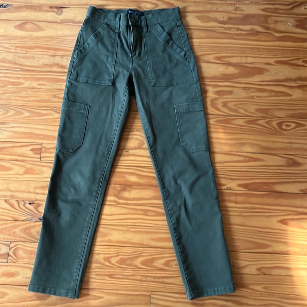 Banana republic high rise Slim army green cargo pants size 25/0